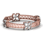 Round Cut Diamond Flower Bangle