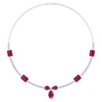 Round Cut Diamond & Gemstone Necklace