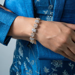 Round Cut Diamonds Floral Dream Chain Bracelet