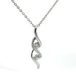 Round Cut Lab Grown Diamond Swirl Pendant
