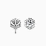 Round Diamonds Halo Studs Earring