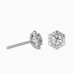 Round Diamonds Halo Studs Earring
