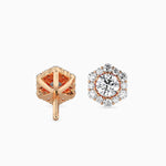 Round Diamonds Halo Studs Earring