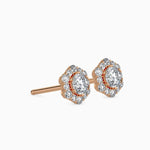 Round Diamonds Halo Studs Earring