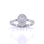 Simple Teardrop Halo Diamond Ring