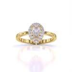 Simple Teardrop Halo Diamond Ring