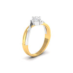 Solitaire Diamond Ring in Two-Tone