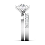 Solitaire Diamond Ring with Pave Band