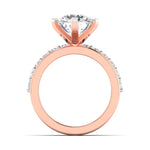 Solitaire Diamond Ring with Pave Band