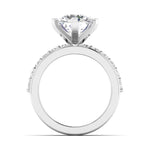 Solitaire Diamond Ring with Pave Band