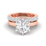 Solitaire Diamond Ring with Pave Band