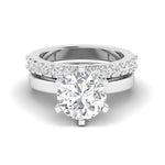 Solitaire Diamond Ring with Pave Band