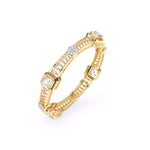 Geometric Diamond Gold Bangle