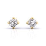 2 Carat Each Sleek Solitaire Diamond Studs