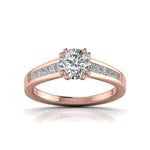 1 Carat Solitaire With Side Diamond Ring