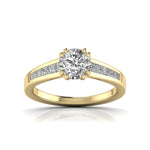 1 Carat Solitaire With Side Diamond Ring