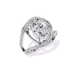7.35 Carat Split Shank Oval Diamond Ring
