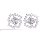 Square Earrings with Circle Center