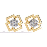 Square Earrings with Circle Center