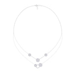 Sterling Circle Necklace with Pave Stones