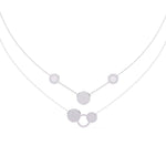 Sterling Circle Necklace with Pave Stones