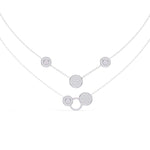 Sterling Circle Necklace with Pave Stones