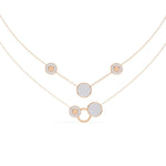 Sterling Circle Necklace with Pave Stones
