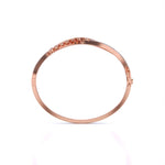 Sterling Leaf Design Diamond Bangle