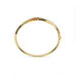 Sterling Leaf Design Diamond Bangle