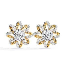 Sunflower Inspired Diamond Earrings