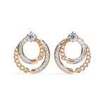 Swirling Circle Diamond Earrings