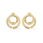 Swirling Circle Diamond Earrings