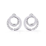 Swirling Circle Diamond Earrings
