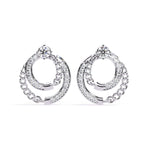 Swirling Circle Diamond Earrings