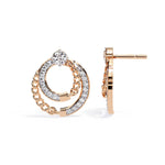 Swirling Circle Diamond Earrings