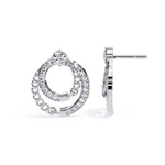 Swirling Circle Diamond Earrings