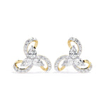 Teardrop and Round Diamond Earrings