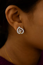 Teardrop Leaf Diamond Studs