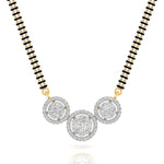 Triple Circle Round Diamond Mangalsutra