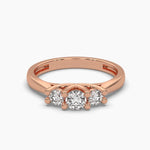 Three Round Cut Diamond Ring