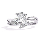 Three Stone Pear Diamond Ring