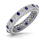 Exquisite Diamond & Blue Gemstone Bangle