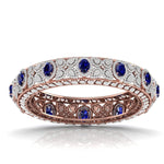 Exquisite Diamond & Blue Gemstone Bangle