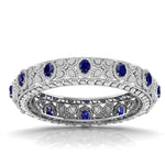 Exquisite Diamond & Blue Gemstone Bangle