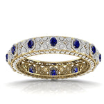 Exquisite Diamond & Blue Gemstone Bangle