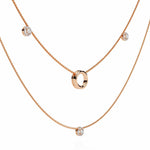 Triple Layer Chain Necklace with Circles