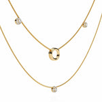 Triple Layer Chain Necklace with Circles