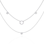 Triple Layer Chain Necklace with Circles