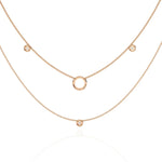 Triple Layer Chain Necklace with Circles