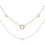 Triple Layer Chain Necklace with Circles